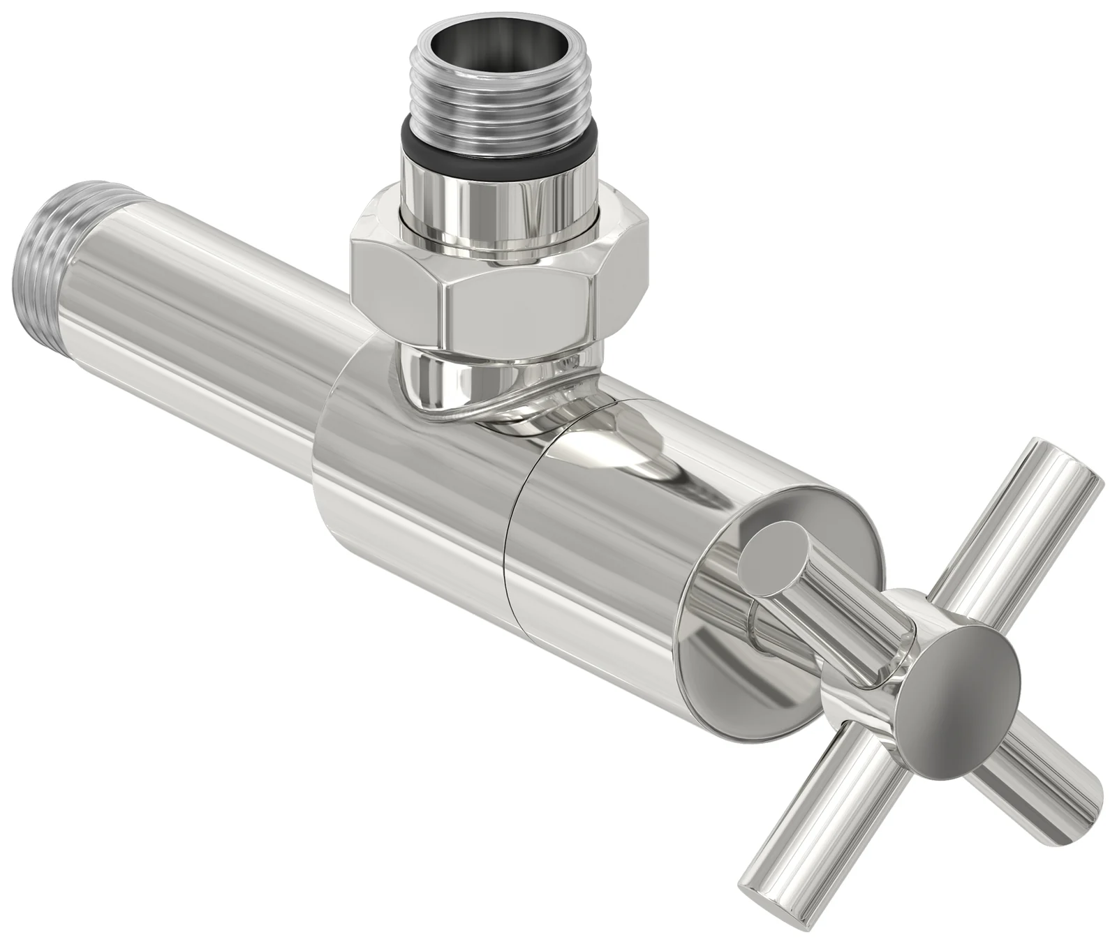 Вентиль, Сунержа, G 1/2" НР х G 1/2" НР, угловой, крест, цвет-сталь (без покрытия)