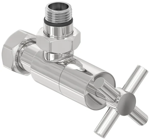 Вентиль, Сунержа, G 1/2" НР х G 3/4" НГ, угловой, крест, цвет-сталь без покрытия