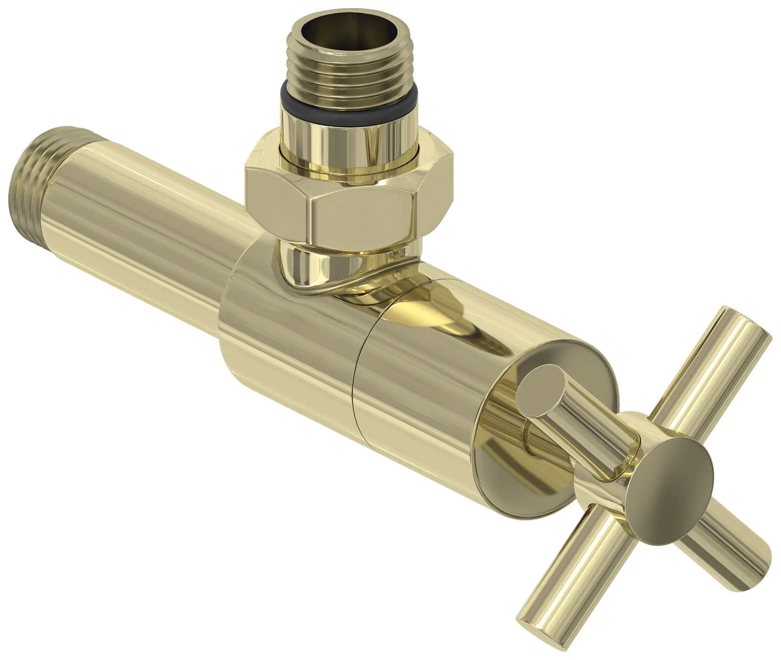 Вентиль, Сунержа, G 1/2" НР х G 1/2" НР, угловой, крест, цвет-шампань