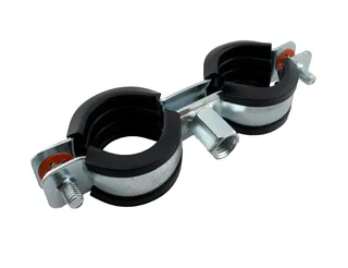 Хомут двойной, Конкреп, с EPDM, M8/M10, 20-23 мм, 1/2", без дюбеля и самореза, оцинкованная сталь — иконка