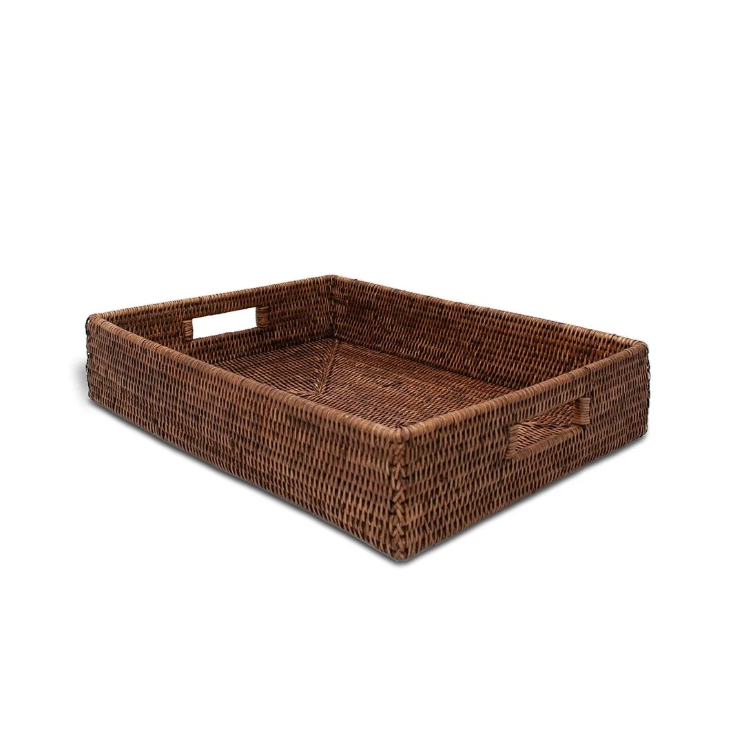 Поднос, Decor Walther, BASKET, шгв 450*340*100, цвет-ротанг темный