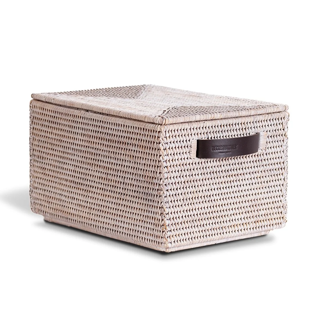Бокс, Decor Walther, BASKET, с крышкой, шгв 395*250*210, цвет-ротанг светлый (Rattan hell)