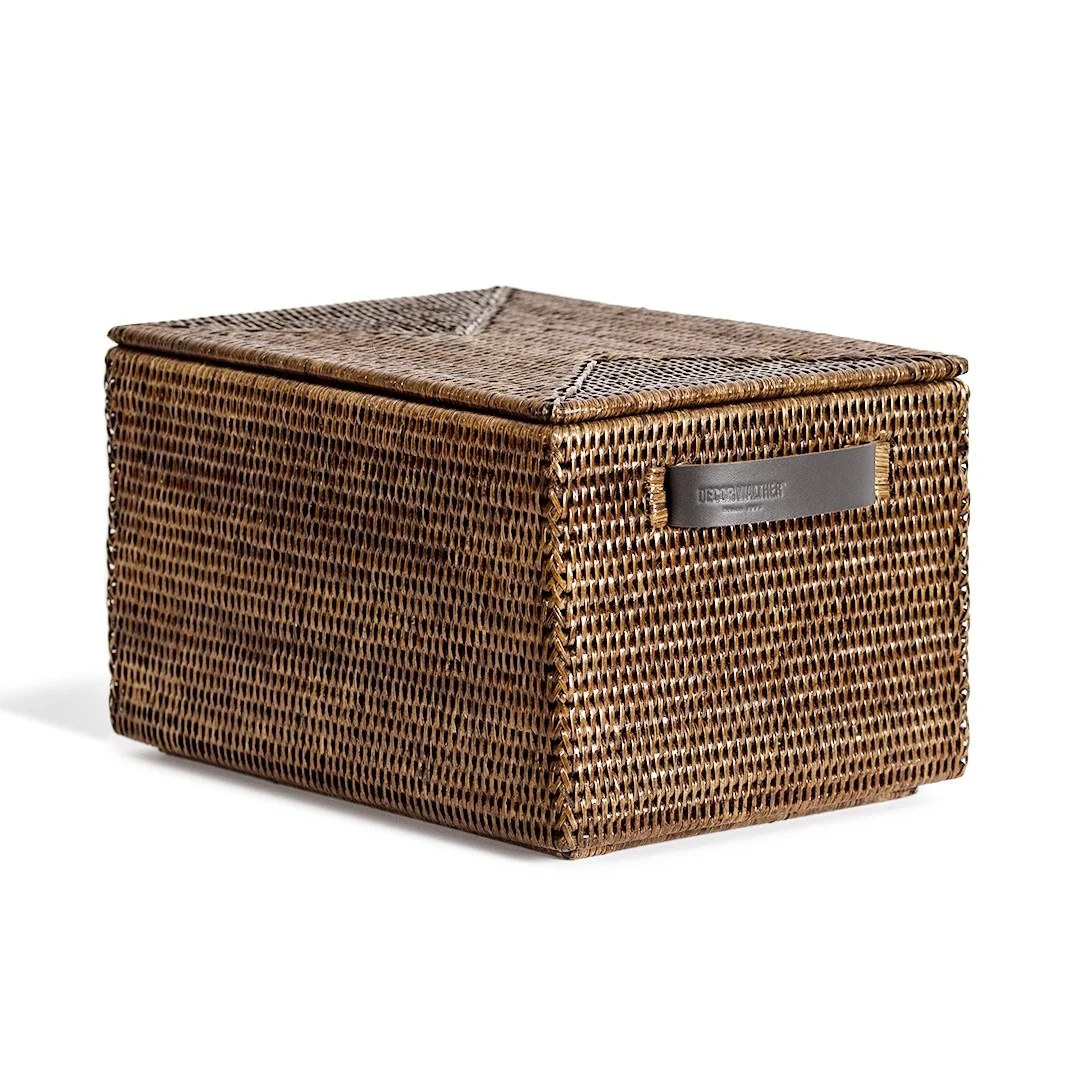 Бокс, Decor Walther, BASKET, с крышкой, шгв 395*250*210, цвет-ротанг темный (Rattan dunkel)