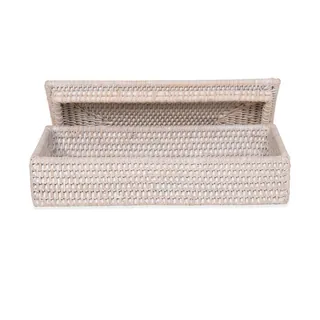 Контейнер универсальный, Decor Walther, BASKET, с крышкой, шгв 300*160*60, цвет-ротанг светлый (Rattan hell)