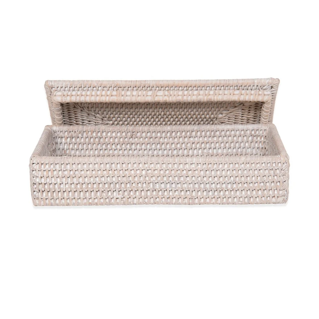 Контейнер универсальный, Decor Walther, BASKET, с крышкой, шгв 300*160*60, цвет-ротанг светлый (Rattan hell)