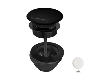 Донный клапан, Scarabeo, для раковин, 1 1/4", цвет-черный матовый/Pearl matt — иконка