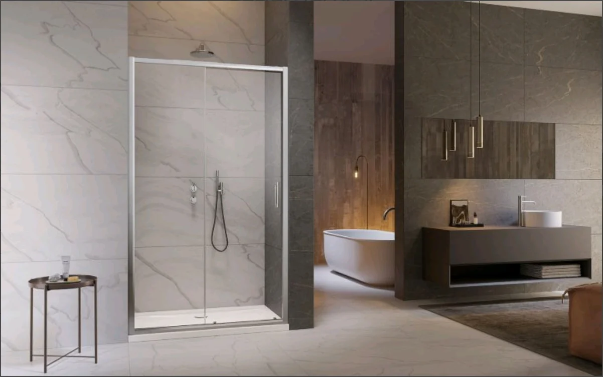 Дверь, Radaway, Premium Pro DWJ, шв 1400*2000, петли-слева, хром, цвет стекла-прозрачный, Easy Clean
