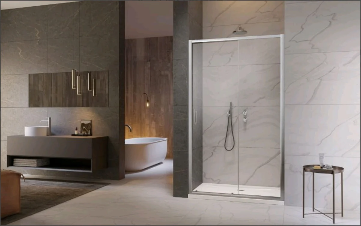 Дверь, Radaway, Premium Pro DWJ, шв 1400*2000, петли-справа, хром, цвет стекла-прозрачный, Easy Clean