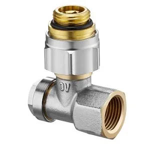 Соединение резьбовое Combi 3, 1/2" НР х 1/2" ВР, запорно-присоединительное, угловое