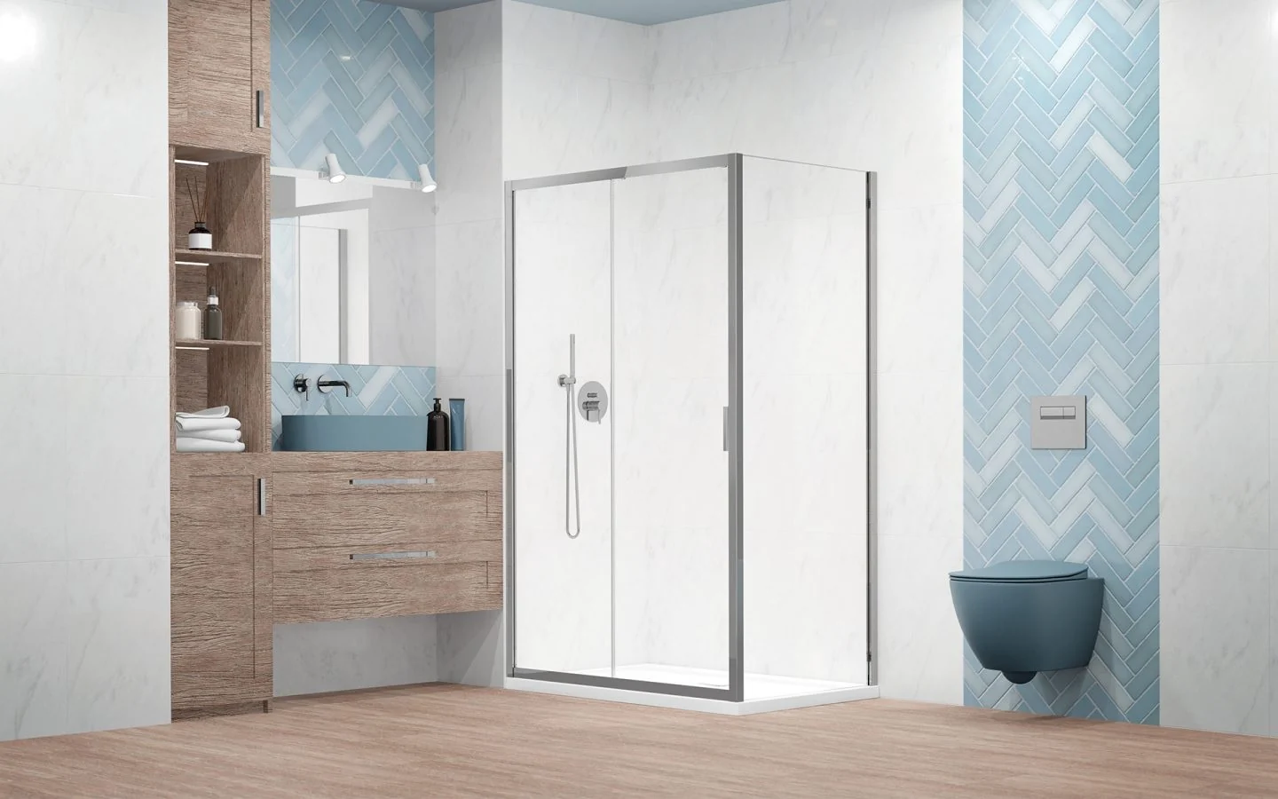 Боковая стенка, Radaway, Alienta DWJ+S, шв 900*1900, хром, цвет стекла-прозрачный, Easy Clean