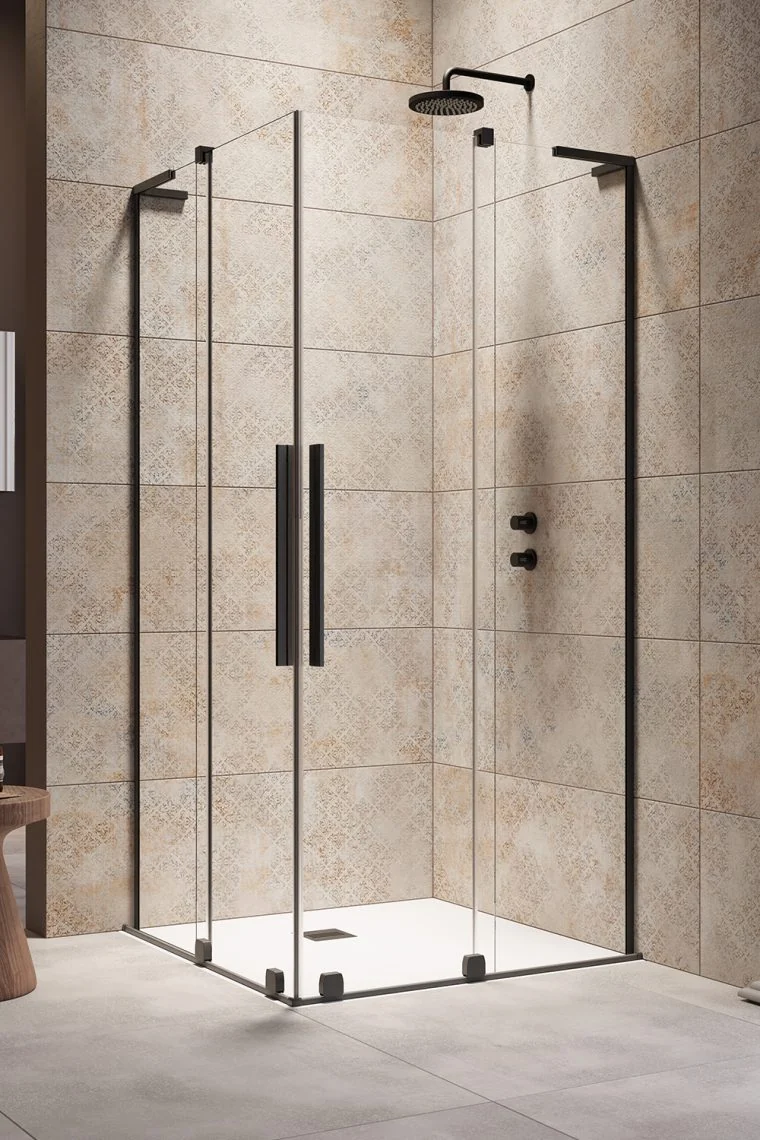 Дверь, Radaway, Furo SL, шв 900*2000, петли-справа, чёрный матовый, цвет стекла-прозрачный, Easy Clean