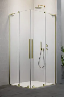 Дверь, Radaway, Furo SL, шв 900*2000, петли-слева, золото брашированное, цвет стекла-прозрачный, Easy Clean