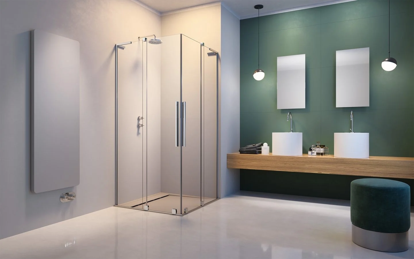 Дверь, Radaway, Furo SL KDD, шв 1000*2000, петли-справа, хром, цвет стекла-прозрачный, Easy Clean