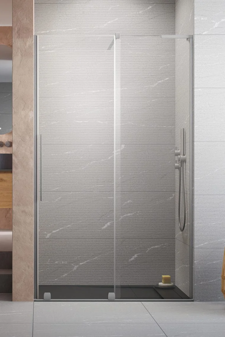 Дверь, Radaway, Furo SL DWJ, шв 572*2000, петли-слева, никель брашированный, цвет стекла-прозрачный, Easy Clean