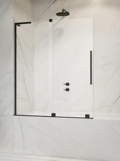 Шторка на ванну, Radaway, Furo SL PND II, шв 538*1500, петли-слева, цвет фурнитуры-черный, цвет стекла-прозрачный, Easy Clean