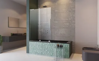 Шторка на ванну, Radaway, Furo SL PND II, шв 588*1500, петли-слева, цвет фурнитуры-хром, цвет стекла-прозрачный, Easy Clean