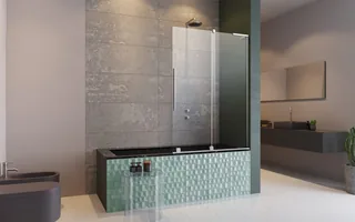 Шторка на ванну, Radaway, Furo SL PND II, шв 588*1500, петли-справа, цвет фурнитуры-хром, цвет стекла-прозрачный, Easy Clean
