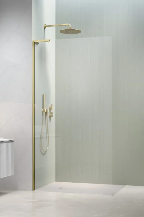 Душевая перегородка, Radaway, Modo SL II, левосторонняя, шв 600*2000, золото брашированное, цвет стекла-прозрачный, Easy Clean