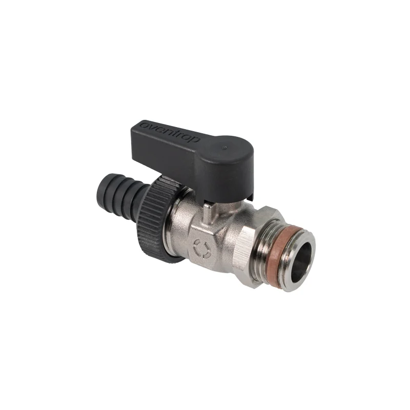 Кран шаровой, Oventrop, Optiflex R KFE, DN 15 PN 16, с колпачком и штуцером для шланга, нерж. сталь