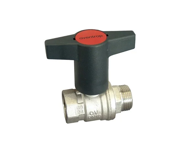 Кран шаровой, Optibal, DN-20, 3/4", НВ, PN, бар-16, ручка-пластмассовая, удлинённая антрацит, никелированный