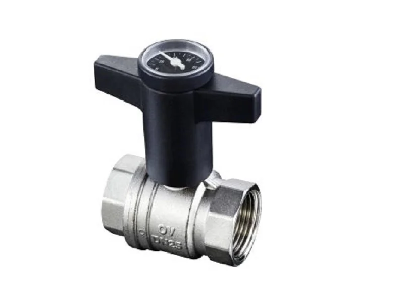 Кран шаровой Optibal Ду20, 3/4", с термометром