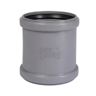 Муфта, Ostendorf, HT, HTMM, 40, двойная (двухраструбная), PP, цвет-RAL 7037 серая пыль
