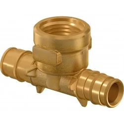 Тройник, Usystems, с внутренней резьбой, латунный, для труб PE-Xa 25-Rp1/2"ВР-25