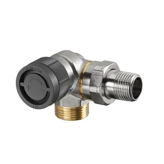 Вентиль, серия A, угловой трехосевой, DN-15, 3/4", 1/2", Н ЕК-Н, никелированный, левое подключение — иконка