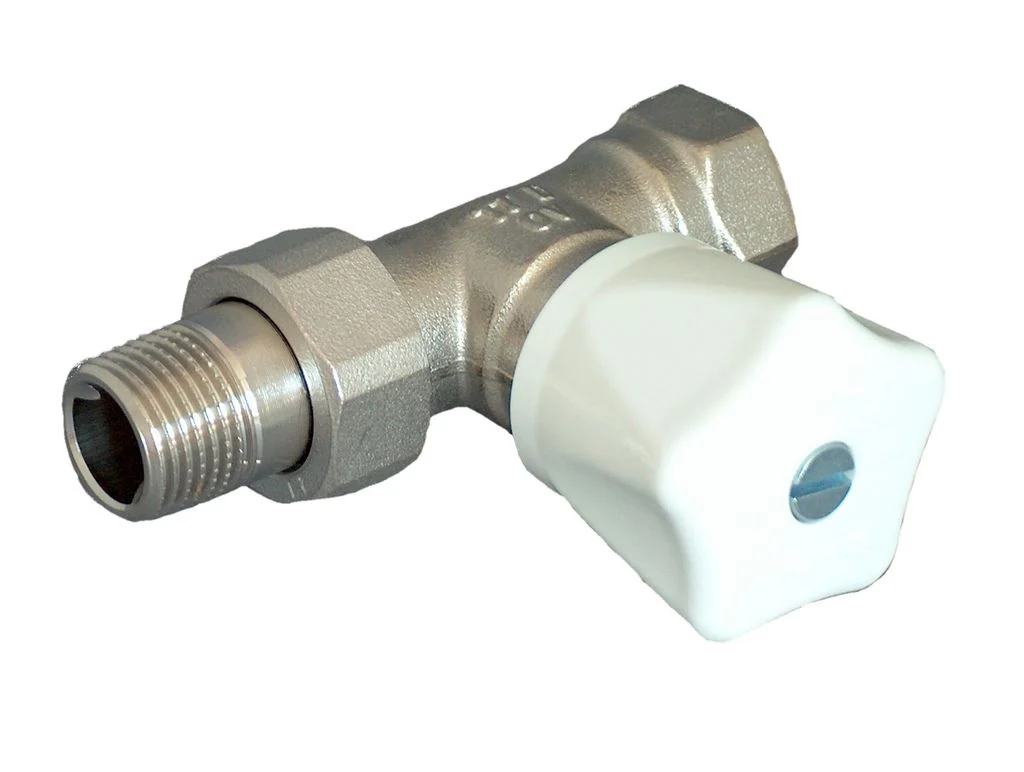 Вентиль, серия HR, проходной, DN-15, 1/2", ВН, никелированный, маховик белый