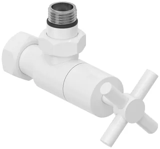Вентиль, Сунержа, G 1/2" НР х G 3/4" НГ, угловой, крест, цвет-белый