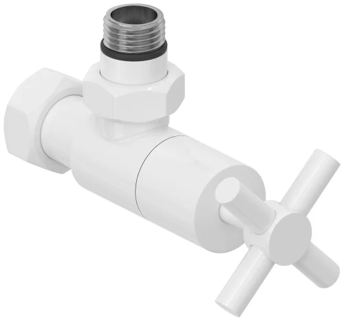 Вентиль, Сунержа, G 1/2" НР х G 3/4" НГ, угловой, крест, цвет-белый