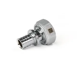 Переходник, Рехау, THERM S, НГ ЕК, 17, 3/4", на евроконус, латунь хромированная
