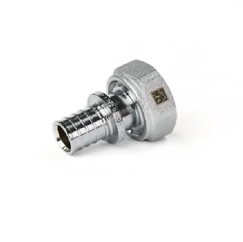 Переходник, Рехау, THERM S, НГ ЕК, 17, 3/4", на евроконус, латунь хромированная