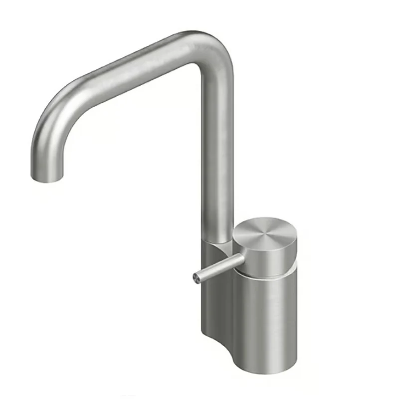 Смеситель для раковины, Quadro design, Ottavo, на раковину/столешницу, цвет-Steel Brushed