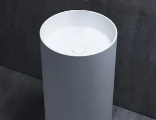 Раковина, Salini, Armonia, шгв 450*450*850, отверстия для смесителя-отсутствуют, D504, цвет-белый матовый