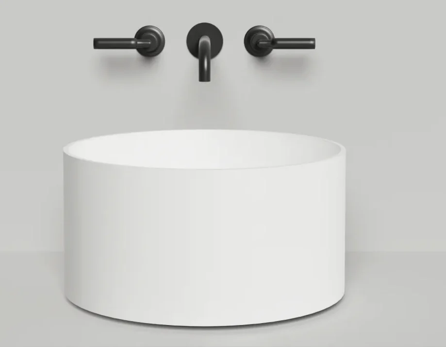 Раковина, Salini, Armonia Round, шгв 450*450*250, отверстия для смесителя-отсутствуют, цвет-белый матовый