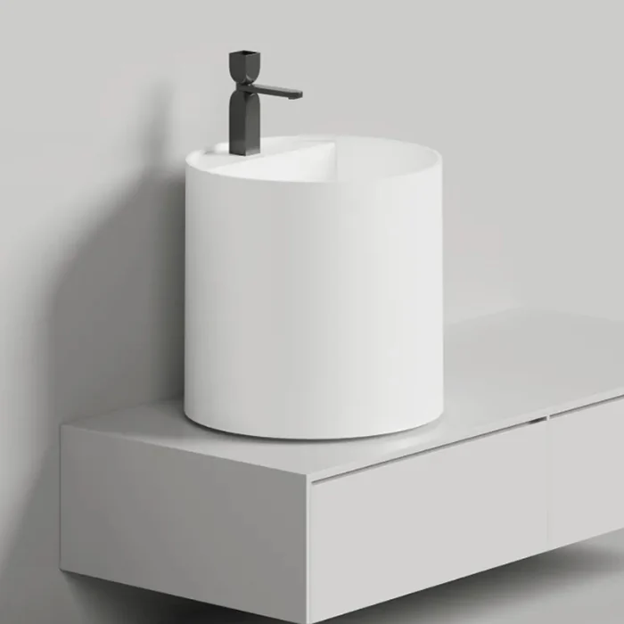 Раковина, Salini, Armonia Round Top, шгв 450*450*450, отверстия для смесителя-1, цвет-белый матовый