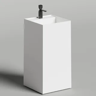 Раковина, Salini, Armonia Square Top, шгв 450*450*900, отверстия для смесителя-1, цвет-белый матовый