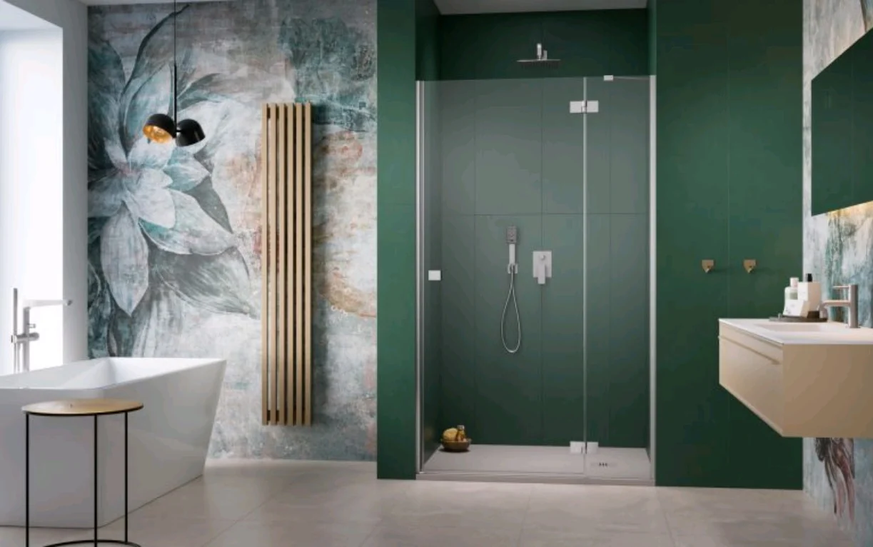 Дверь, Radaway, Essenza DWJ, шв 1100*2000, петли-справа, brushed nickel, цвет стекла-прозрачный, Easy Clean