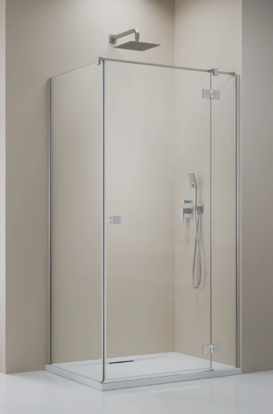 Дверь, Radaway, Essenza KDJ, шв 800*2000, петли-справа, никель брашированный, цвет стекла-прозрачный, Easy Clean