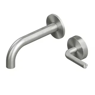 Смеситель для раковины, Quadro design, Levo, настенный встраиваемый, цвет-Steel Brushed — иконка