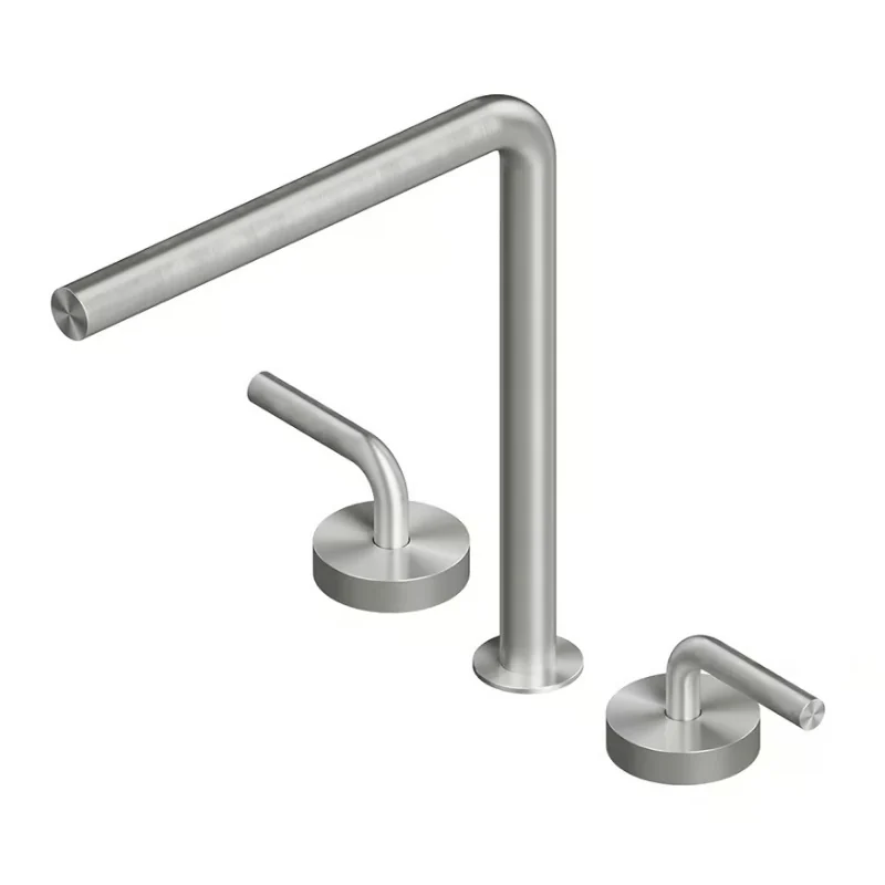 Смеситель для раковины, Quadro design, Levo, на раковину/столешницу, цвет-Steel Brushed