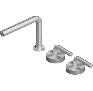 Смеситель для раковины, Quadro design, Levo, на раковину/столешницу, цвет-Steel Brushed
