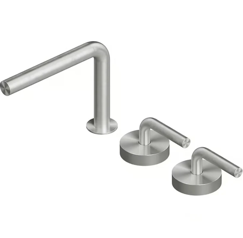 Смеситель для раковины, Quadro design, Levo, на раковину/столешницу, цвет-Steel Brushed