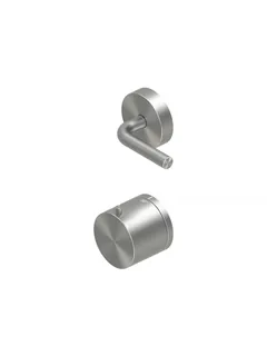 Смеситель для душа, Quadro design, Levo, на 2 потребителя, с переключателем, цвет-сталь брашированная