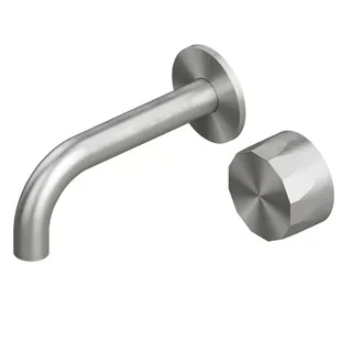 Смеситель для раковины, Quadro design, HB, настенный встраиваемый, цвет-Steel Brushed