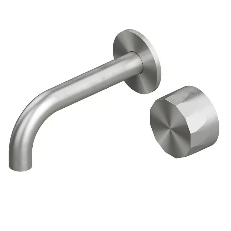 Смеситель для раковины, Quadro design, HB, настенный встраиваемый, цвет-Steel Brushed