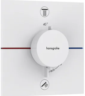 Смеситель для душа, Hansgrohe, ShowerSelect Comfort E, на 2 потребителя, цвет-белый матовый