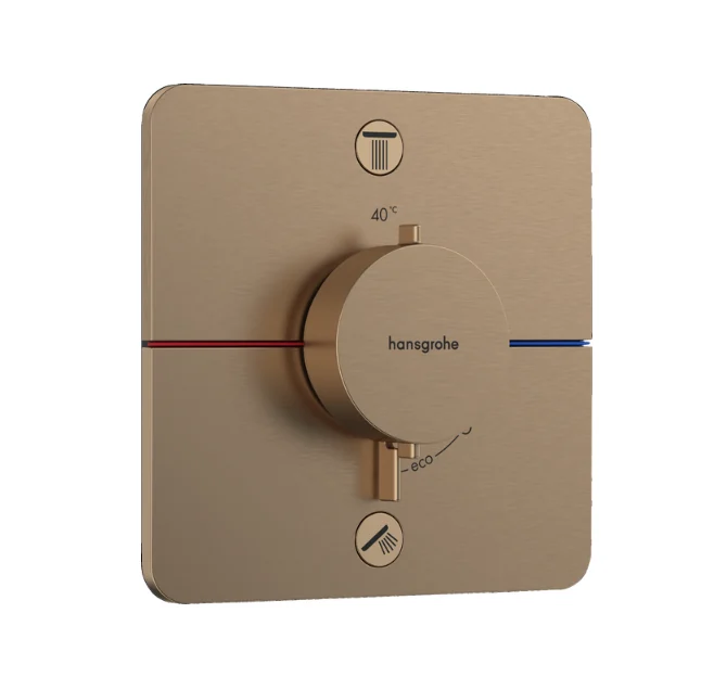 Смеситель для душа, Hansgrohe, ShowerSelect Comfort Q, на 2 потребителя, настенный встраиваемый, цвет-шлифованная бронза