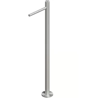 Смеситель для раковины, Quadro design, Stereo, напольный, цвет-сталь брашированная